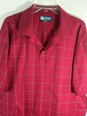 JOS A. BANK MENS LARGE LEADBETTER GOLF POLO STAY COOL TECHNOLOGY STRIPED COTTON